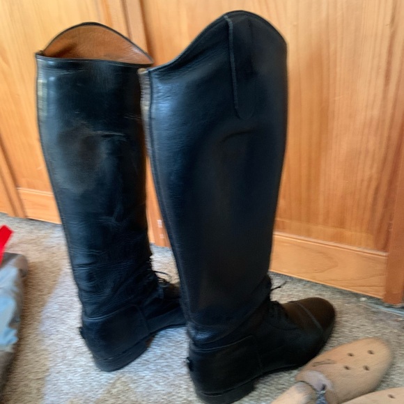 VOGEL pull on field boots custom but equivalent to 7 regular calf BLACK LEATHER - Picture 2 of 9